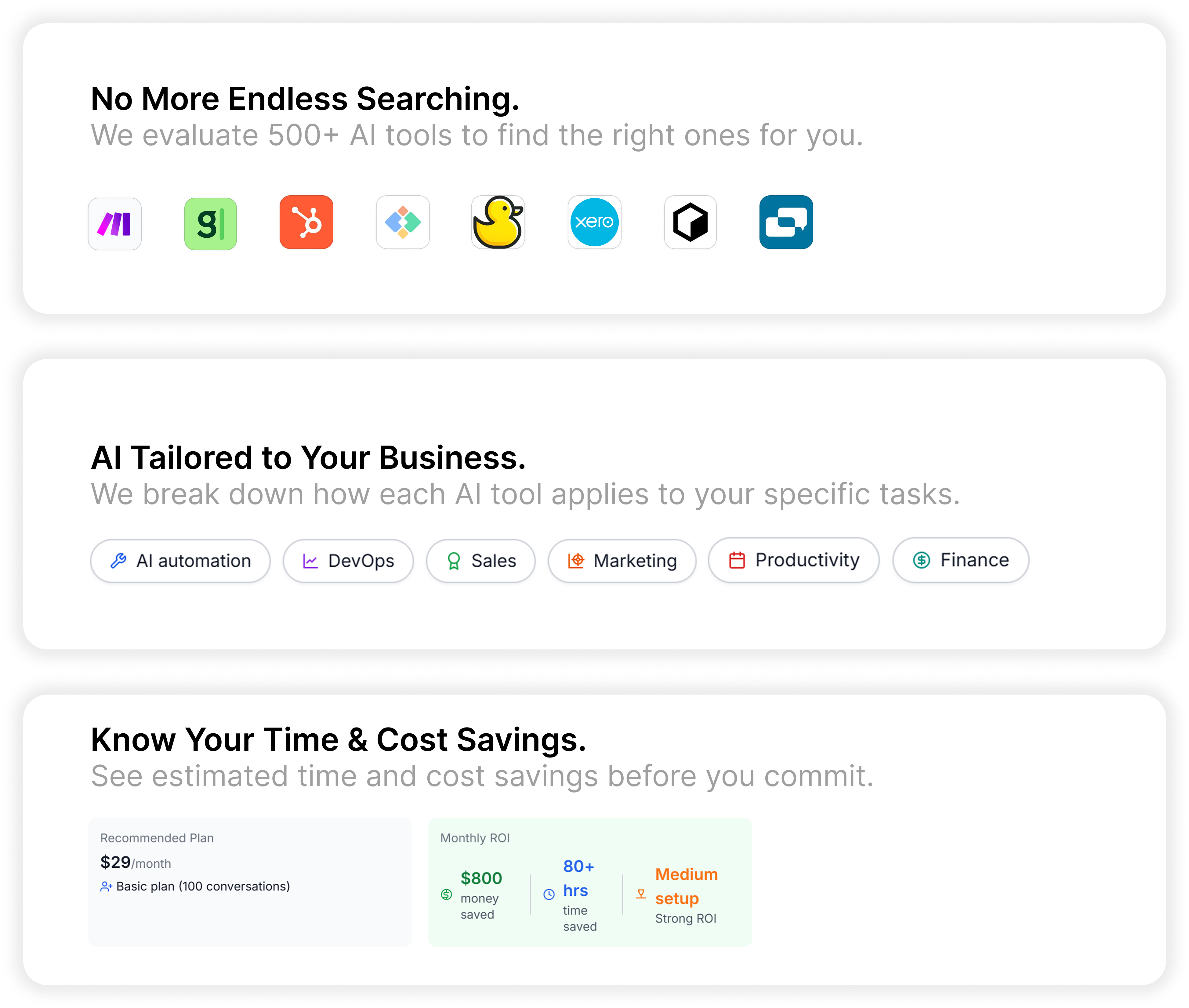 AI Business Tools Dashboard